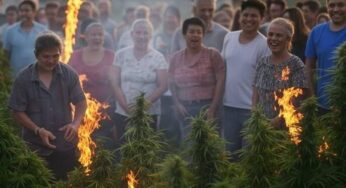 Kebun Ganja Terbakar, Warga Ketawa Bersama. Insiden unik!